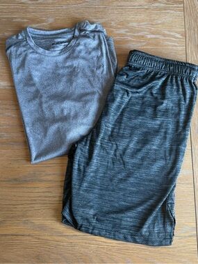 NWT Bauer Men's Set Size L - Grey Vapor Tee and Grey Crossover Shorts